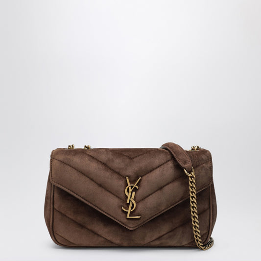 Saint Laurent Small LouLou bag in brown quilted suede