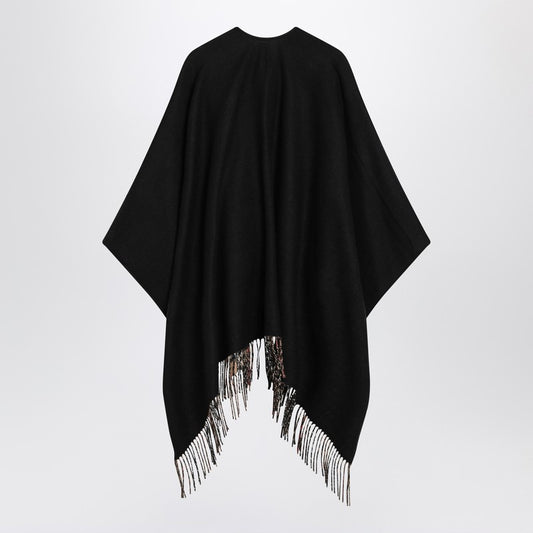 Burberry Black wool cape with Check pattern