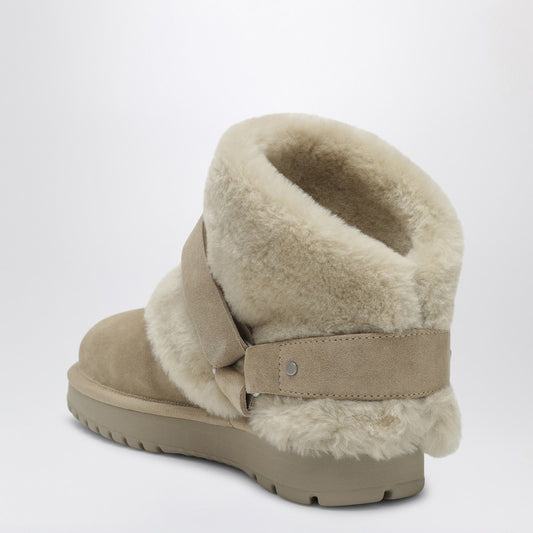 Burberry Chubby snow boots in suede and beige shearling