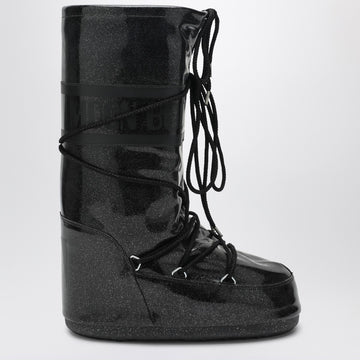Moon Boot Black Icon Glitter boots