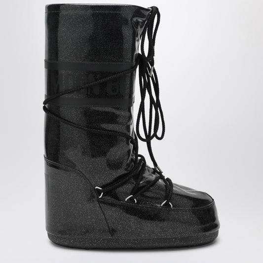 Moon Boot Black Icon Glitter boots