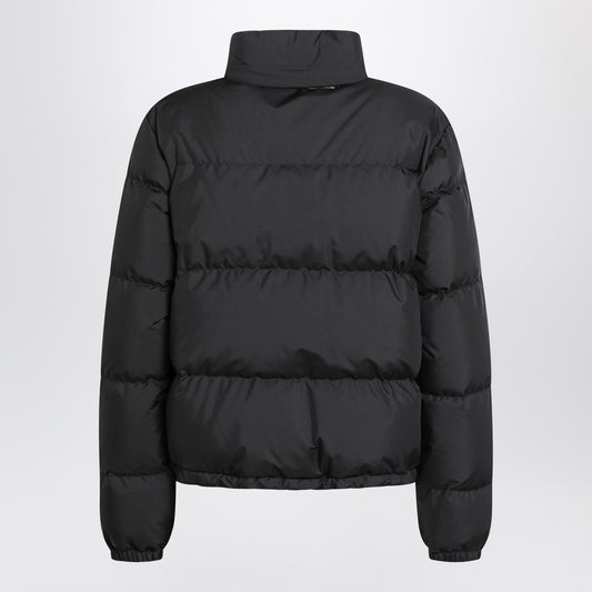 Burberry Black zip-up puffer jacket with Check detail