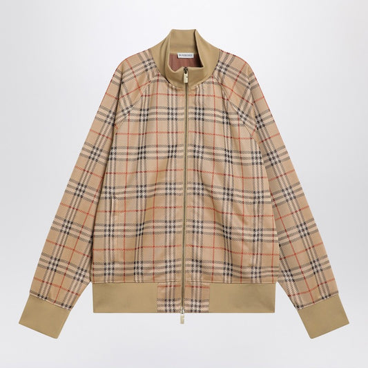 Burberry Beige sweatshirt with Check motif in jacquard