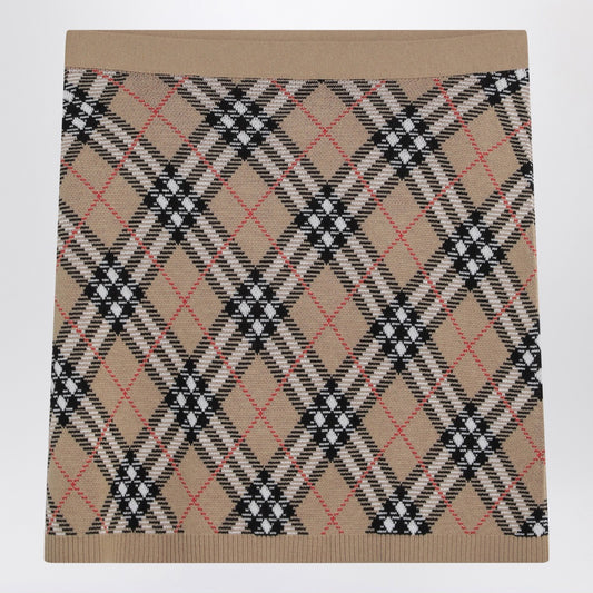 Burberry Wool and mohair blend check mini skirt