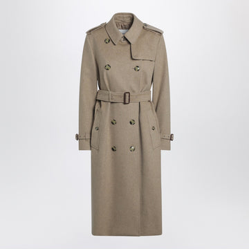 Burberry Beige mélange double-breasted cashmere coat