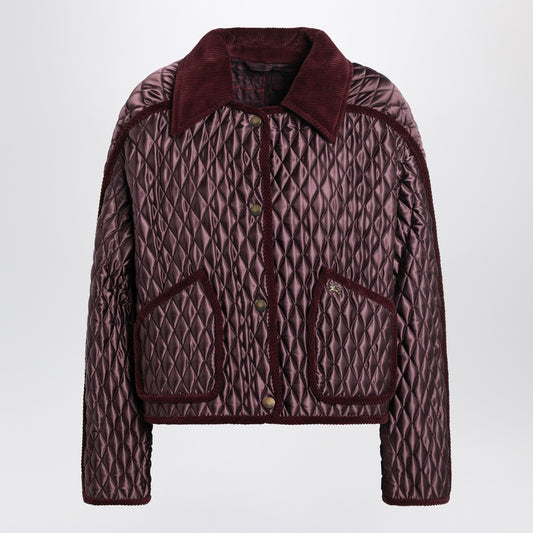 Burberry Mahogany Floriston cropped quilted nylon jacket