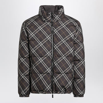 Burberry Brown reversible down jacket with Check pattern