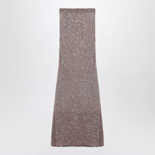 Balenciaga Light brown/silver maxi skirt with sequins