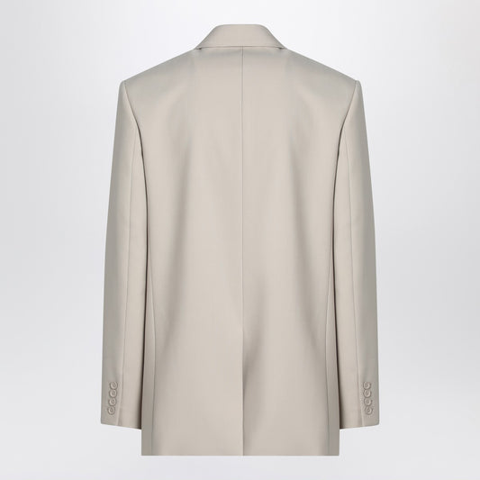 Saint Laurent Light beige single-breasted wool jacket