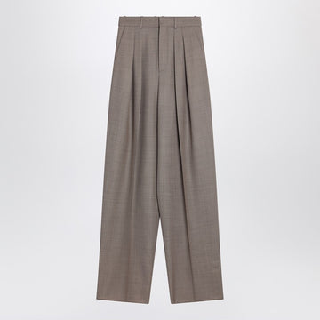 Saint Laurent Wide taupe beige wool trousers