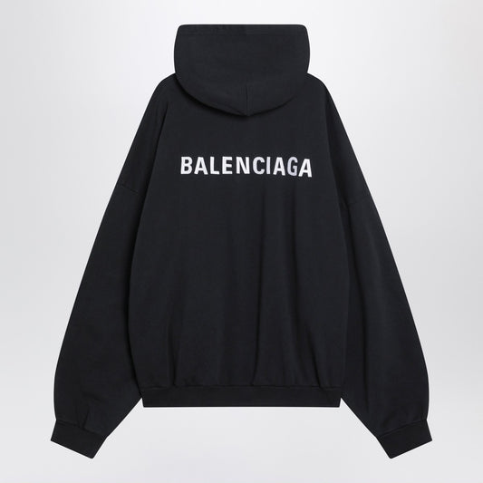Balenciaga Faded black polo hoodie