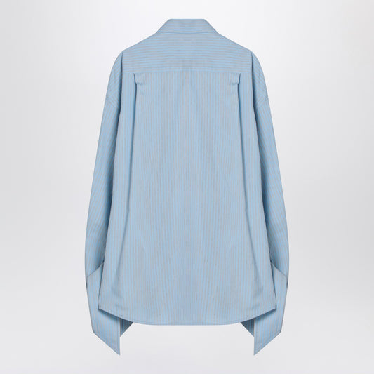Balenciaga Light blue striped shirt with knotted cuffs