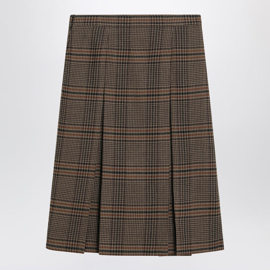 Saint Laurent Prince of Wales wool midi skirt