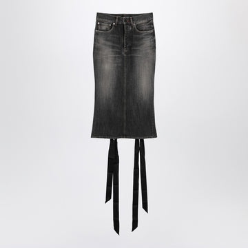 Balenciaga Skirt with laces in smoky grey denim