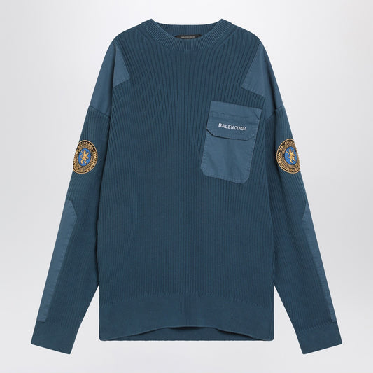 Balenciaga Blue Uniform Merch cotton jumper