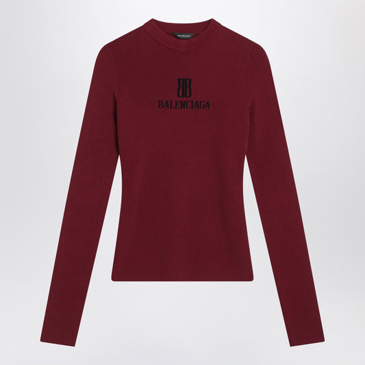 Balenciaga Ribbed burgundy Nano BB sweater