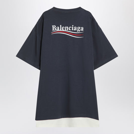Balenciaga Double T-shirt Political Campaign navy/white