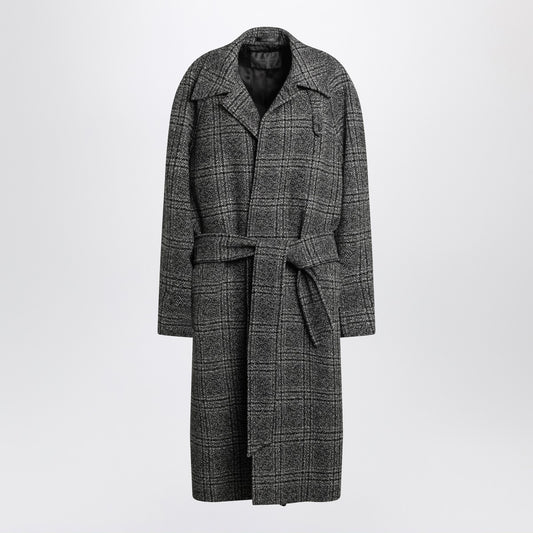 Balenciaga Raglan One Layer coat in black/grey check