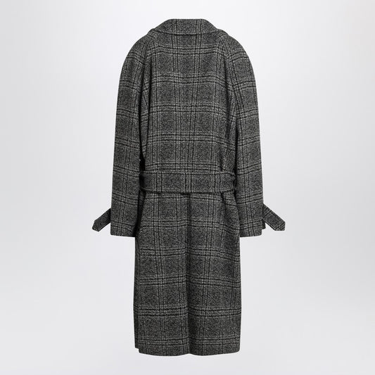 Balenciaga Raglan One Layer coat in black/grey check
