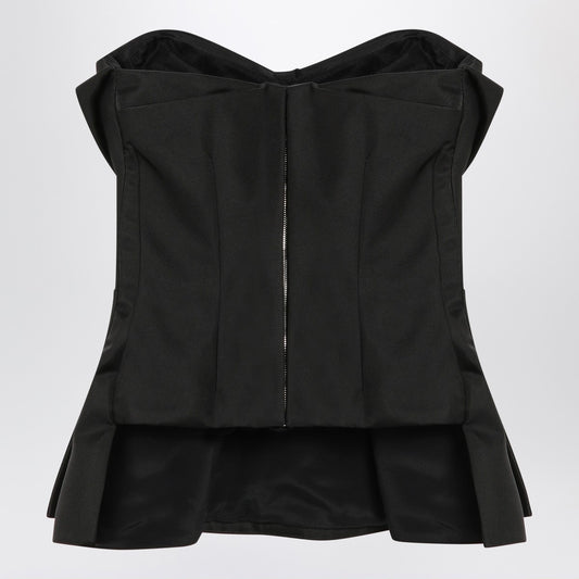 Alexander McQueen Black corset top in silk blend