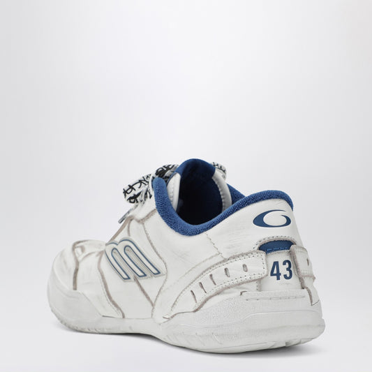 Balenciaga Hamptons Worn-Out Sneakers in White and Blue
