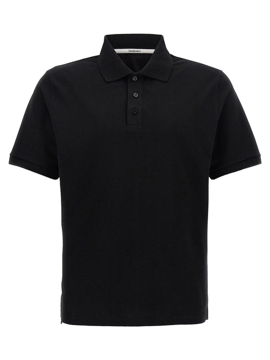 Saint Laurent Logo Embroidery Polo Shirt