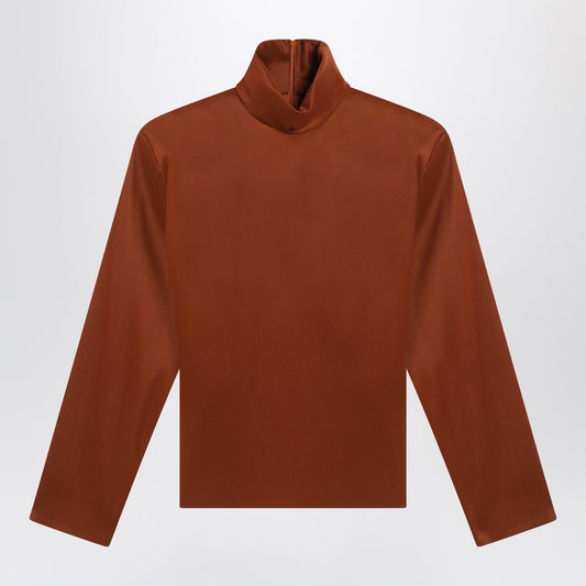 Saint Laurent Caramel silk-blend blouse