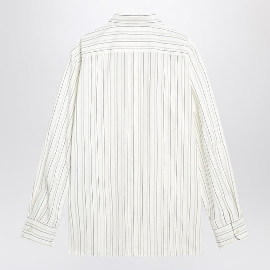 Saint Laurent White striped Cassandre shirt in cotton