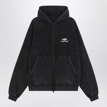 Balenciaga Faded black 3B Sports Icon hooded sweatshirt