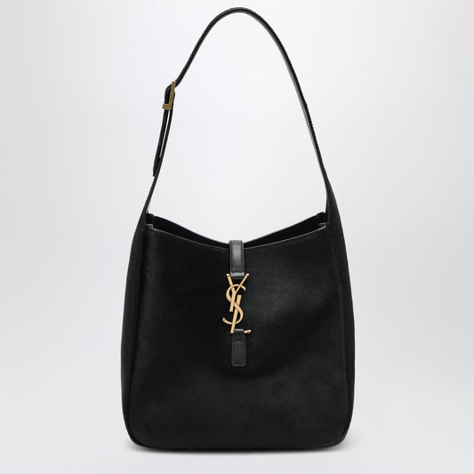 Saint Laurent Black Le 5 À 7 shoulder bag in pony-effect leather