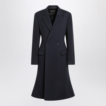 Balenciaga Navy blue Midi Godet wool coat