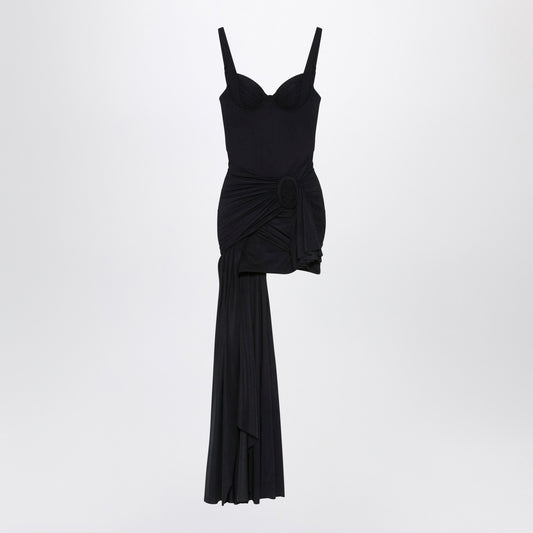 Balenciaga Black draped mini dress in jersey