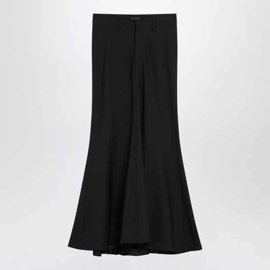 Balenciaga Black long wool skirt