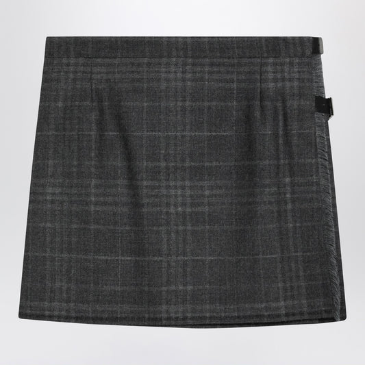 Balenciaga Grey shadow-effect tartan mini skirt