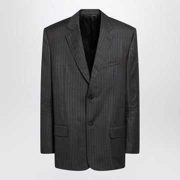 Balenciaga Grey pinstripe wool single-breasted jacket