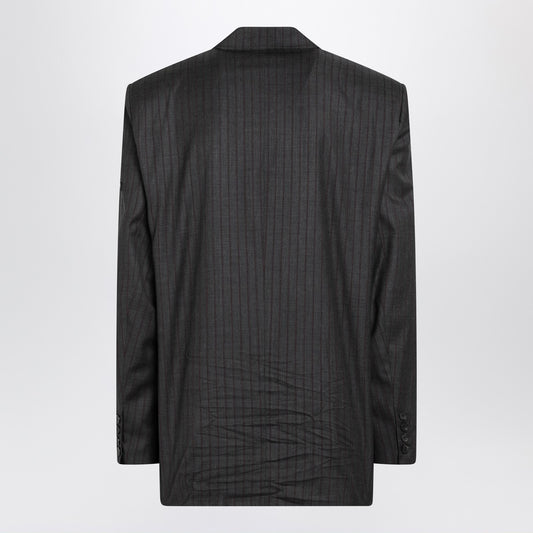Balenciaga Grey pinstripe wool single-breasted jacket