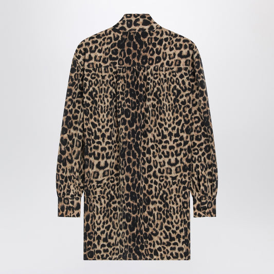 Saint Laurent Leopard-print silk mini dress