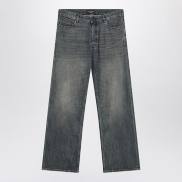 Balenciaga Loose washed jeans in blue/grey/yellow