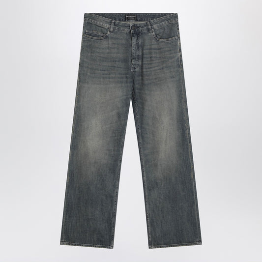 Balenciaga Loose washed jeans in blue/grey/yellow