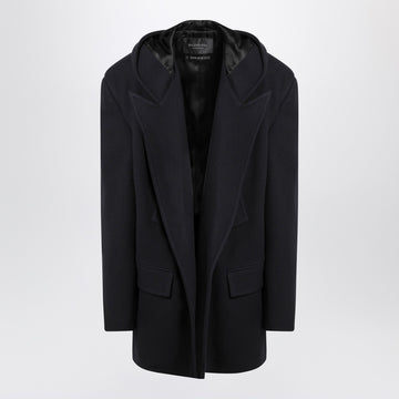 Balenciaga Navy blue coat with hood
