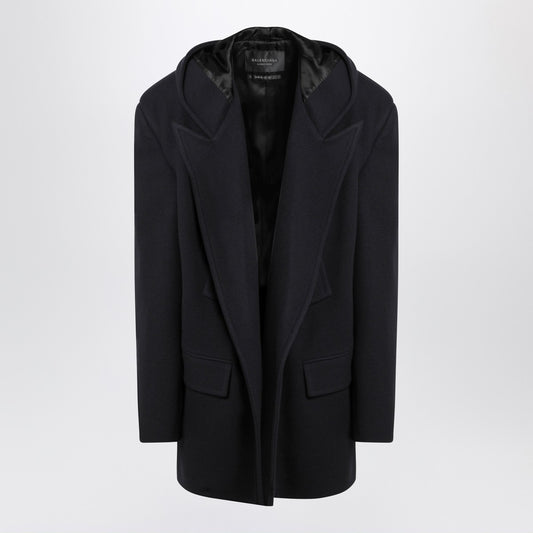Balenciaga Navy blue coat with hood