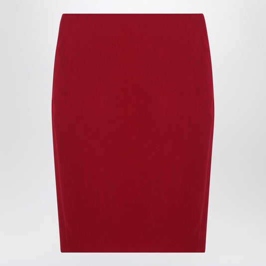 Saint Laurent Red satin pencil skirt