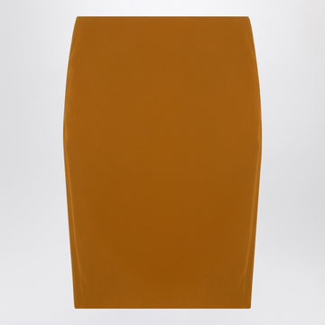 Saint Laurent Ochre yellow satin pencil skirt