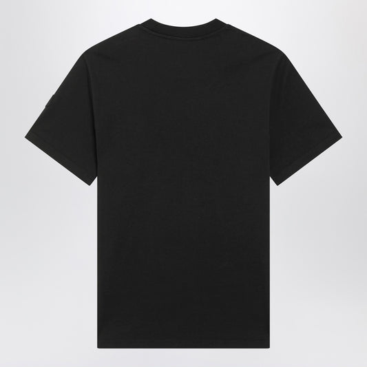 Moncler Black crewneck T-shirt with logo print