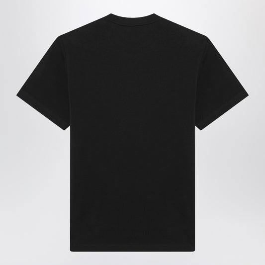 Moncler Blue T-shirt with embroidered tricolor logo