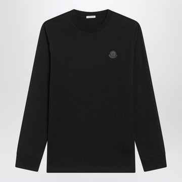 Moncler Black long-sleeve T-shirt with logo patch