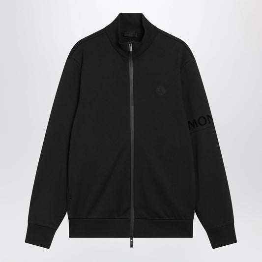 Moncler Black cotton zip hoodie