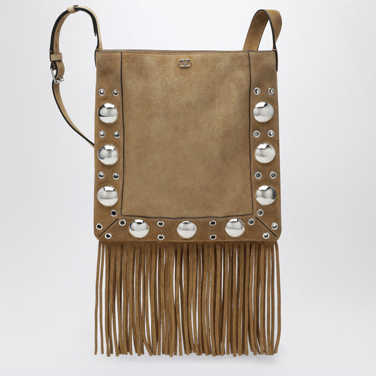 Valentino Garavani Beige Nellcôte bag in suede with fringes