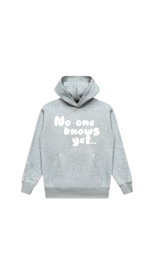No One Knows Yet Hoodie | Grey/White