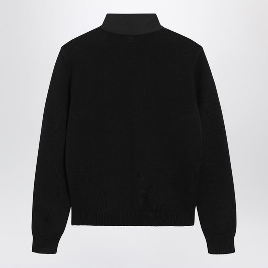 Moncler Black jacket with wool sleeves